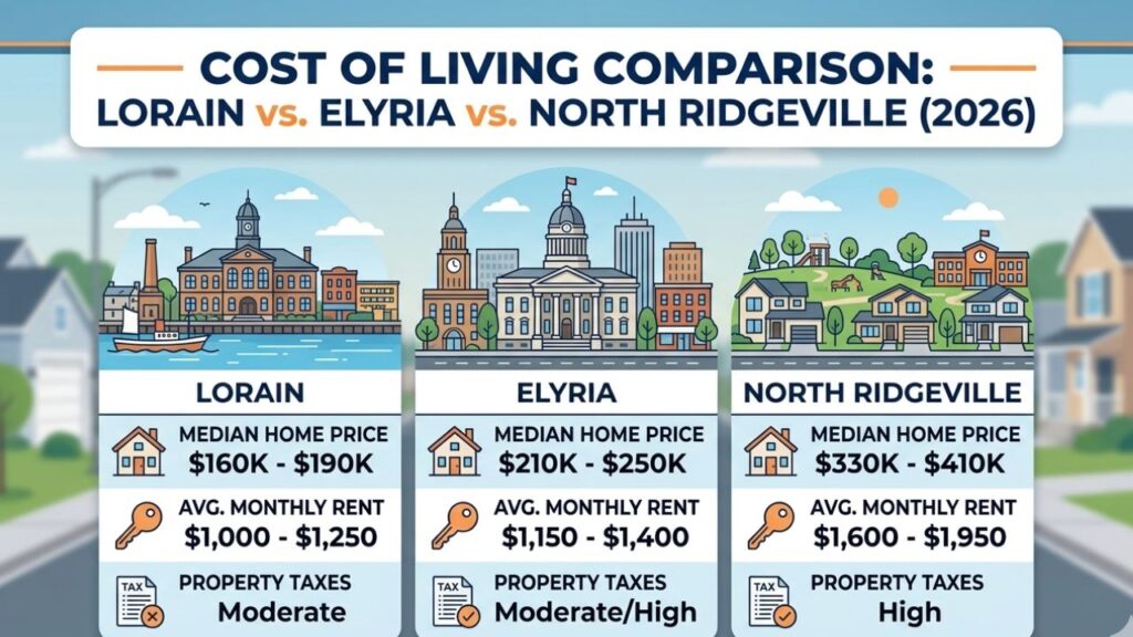 Cost of Living Comparison: Lorain vs. Elyria vs. North Ridgeville (2026 Guide)