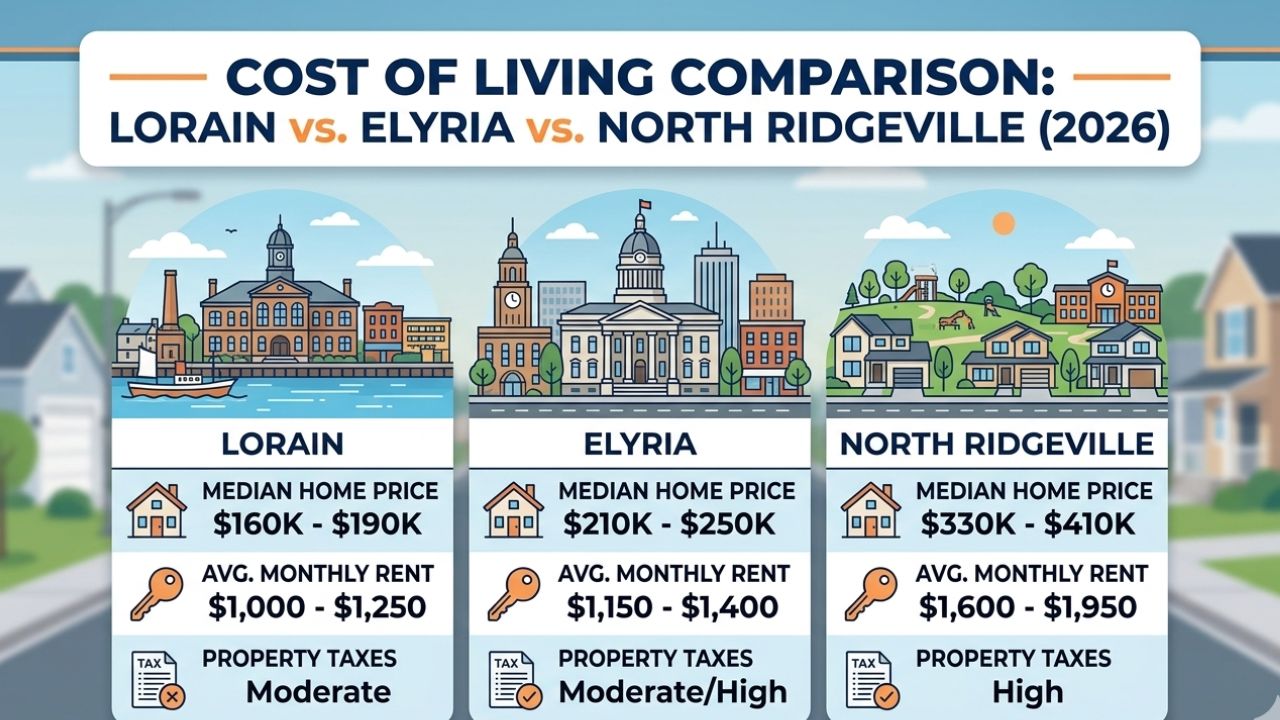 Cost of Living Comparison: Lorain vs. Elyria vs. North Ridgeville (2026 Guide)